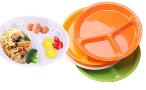 Assiettes à dîner divisées en mélamine écologique lavables au lave-vaisselle avec <span class=keywords><strong>3</strong></span> compartiments Assiettes en bambou avec division réutilisables pour adultes et enfants - Product Image 2