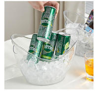 4L Transparenter Plastik-Bierkühler Wein-Getränke-Obstbehälter Doppelflaschen-Weinkühler für Club Outdoor Hochzeit Party Bar Picknick