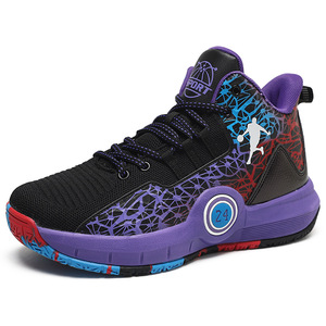 Chaussures de basket-ball pour enfants, tige haute en maille, semelle extérieure en caoutchouc, semelle intermédiaire en EVA, été 2024, taille garçon 31-40 - Product Image 5