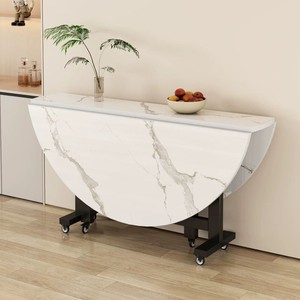 Mesa de Comedor Plegable Moderna de Lujo Ligero, Tablero de Roca Ultrafino, Mueble Móvil para Apartamentos Pequeños, <span class=keywords><strong>Muebles</strong></span> de Comedor <span class=keywords><strong>Gratis</strong></span> - Product Image 3