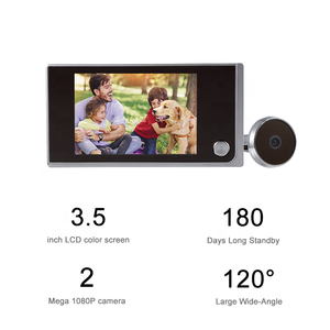 Thiết kế đơn giản 1080P HD kỹ thuật số điện tử <span class=keywords><strong>Door</strong></span> Viewer máy ảnh <span class=keywords><strong>3.5</strong></span> inch Màn hình LCD 180 ngày Pin chế độ chờ 120 độ xem cửa - Product Image 3