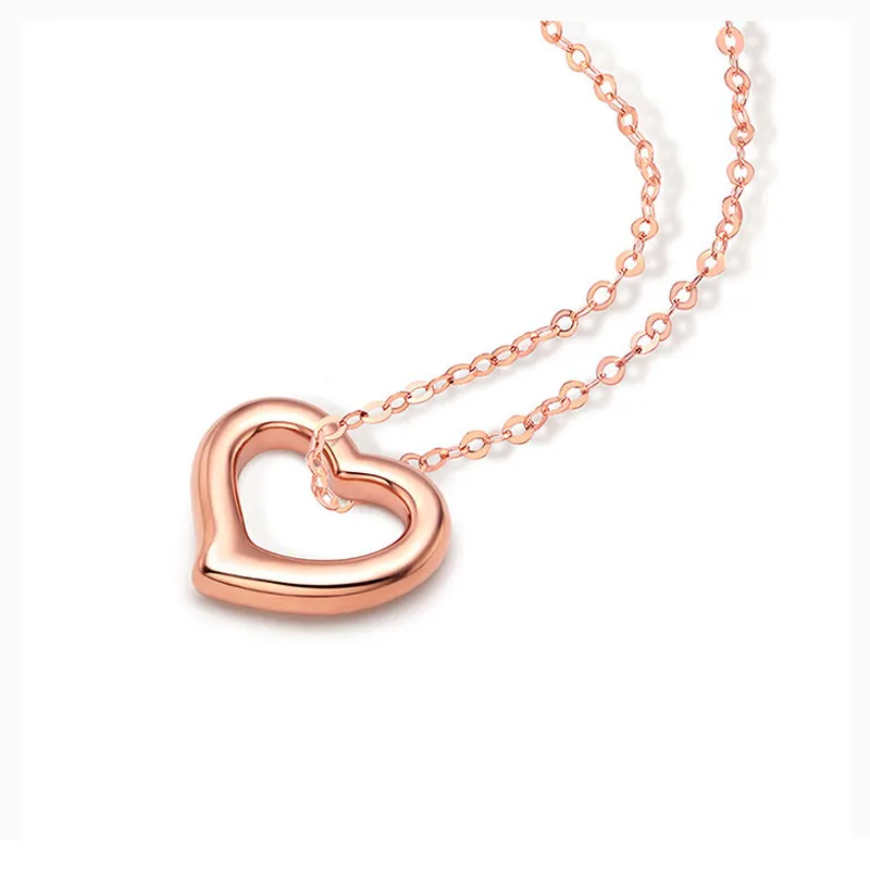 Heart-shaped AU750 Ladies Pendant 18k Real Gold Rose Gold Necklace Pendant