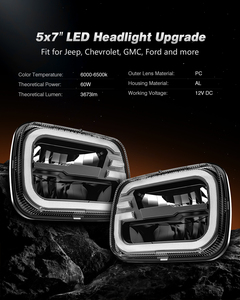 LED koplamp voor Nissan D21 Pickup 5x7 inch (1986-1997), S10 Blazer Express Van (1983-2004) en <span class=keywords><strong>Toyota</strong></span> <span class=keywords><strong>Hilux</strong></span> (1983-2004) - Product Image 2