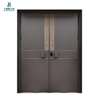 Porte double en aluminium moulé au design moderne personnalisable pour entrée de villa ou appartement, anti-explosion, étanche, porte de sécurité, garantie 3 ans