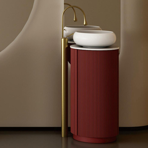 Mueble <span class=keywords><strong>de</strong></span> <span class=keywords><strong>Baño</strong></span> <span class=keywords><strong>de</strong></span> Estilo Neo-Chino con Rejilla <span class=keywords><strong>de</strong></span> Madera y Rayas, con Amplio Espacio <span class=keywords><strong>de</strong></span> Almacenamiento y Lavabo <span class=keywords><strong>de</strong></span> Cerámica para Balcón o <span class=keywords><strong>Baño</strong></span> - Product Image 5