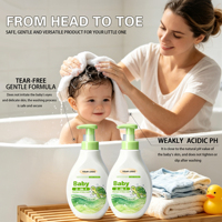 Produits de soin pour bébés en gros, gel douche et shampoing pour enfants 2 en 1, soin hydratant et nourrissant pour bébés, lait de bain pour nourrissons