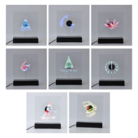 Projecteur Holographique 3D WiFi 20cm avec 80 LED, Affichage Publicitaire Holographique, Résolution 298x298 pour Magasin, Fête, Bar, Bureau