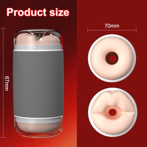 ถ้วยซิลิโคนช่วยตัวเองสำหรับผู้ชาย2ด้านทำความสะอาดง่ายเซ็กซ์ทอยสำหรับผู้ใหญ่ - Product Image 2