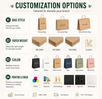 Sac de shopping en papier kraft noir et blanc personnalisé avec poignée torsadée, logo imprimé, emballage alimentaire pour la vente au détail, HONPAK