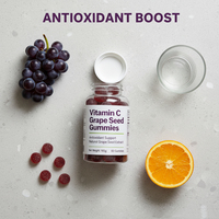 Bonbons gélifiés fonctionnels pour la récupération post-fatigue, vitamine C, extrait de pépins de raisin