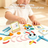 Nuevo Juego Creativo de Ensamblaje de Formas Geométricas, Bloques de Construcción de Combinación de Formas, Rompecabezas, Juguetes Educativos Tempranos para Niños y Niñas