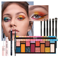 En gros 16 Couleurs Étanche Longue Durée Pigments Fard À Paupières Mascara Sourcils Eyeliner Crayon Top Vente Débutant Maquillage Set