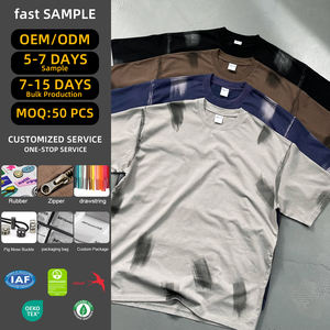 T-shirt da Uomo in Puro Cotone 100% Stile Vintage Lavato, Manica Corta, Spalle Scoperte, Vestibilità Ampia, Produzione ODM/OEM - Product Image 1