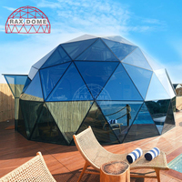 RAXDOME Tente dôme igloo en verre géodésique 7M pour salle de glamping avec salle de bain