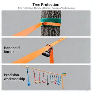 Ensemble d'<span class=keywords><strong>anneaux</strong></span> d'obstacles d'extérieur pour enfants en tissu Oxford, installation sans outil, équipement de fitness pour l'entraînement de l'intégration sensorielle - Product Image 2