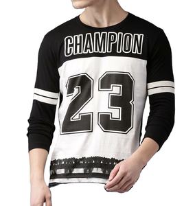 T-shirts personnalisés à manches longues noirs et blancs, respirants, grandes tailles, design vierge sur le devant - Product Image 1