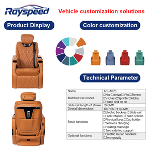 Sièges de voiture sport en cuir multi-modèles personnalisés de luxe, compatibles avec la position zéro gravité, pour Vito modifiés - Product Image 3