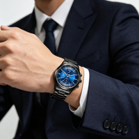 Jam Tangan Pria OEM Baru Mewah Tali Baja Anti Karat Diameter 40mm Quartz Kalender Tahan Air Bisnis Fashion Tampilan Sederhana