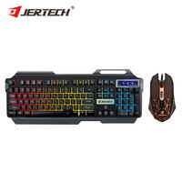 Ensemble de clavier de souris Jertech KM950 Gamer Kit de clavier ergonomique à rétroéclairage LED PC Comput Gaming Keyboard Mouse Combos