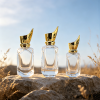Flacon de parfum carré rectangulaire en verre de 30 ml, 50 ml, 100 ml avec bouchon en aluminium, atomiseur à fine brume, pompe pulvérisatrice pour emballage cosmétique