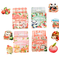 Série de journaux fruités manuels de sens avancé autocollants en papier PVC de dessin animé mignon pour la décoration de vacances boîte d'autocollants décoratifs