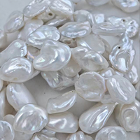 Chaîne de perles baroques blanches, semi-finies pour la création de bijoux DIY