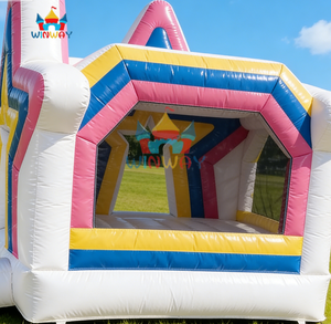 Castillo Inflable con Tobogán, Temática de Estrellas, Parque de Juegos, Castillo de PVC con Piscina de Pelotas, Comercial, Colorido, con Diseño de Nubes - Product Image 6