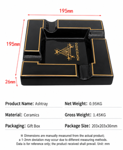 Cendrier à cigares en céramique grand diamètre, support pour 2 à <span class=keywords><strong>4</strong></span> cigares, décoratif européen, pour salon, coffret cadeau, accessoires pour fumeurs - Product Image 6