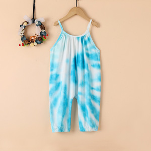 Sassy Mono tie-dye para niñas pequeñas, ropa de verano para niñas, monos suaves, ropa informal de algodón, talla 1-6 años - Product Image 5