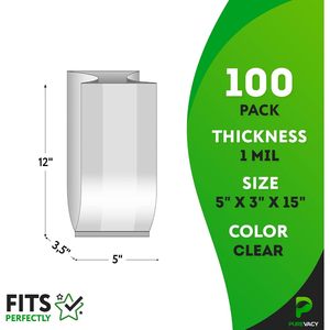 ถุงพลาสติกใส 5x3x15 นิ้ว แบบมีฐาน ชนิด LDPE เกรดอาหาร สำหรับบรรจุของขวัญ ขนม 100 ใบ - Product Image 2