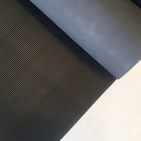 Hot Sale Schwarz 3mm x 1,5 m x 20m Gummi boden Roll matte Verschleiß fest Anti-Rutsch für Garage Outdoor Fine Ribbed Plate Custom Cutting