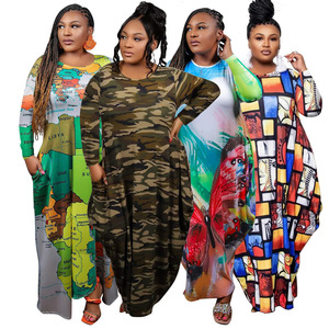 <span class=keywords><strong>Robe</strong></span> <span class=keywords><strong>de</strong></span> mode pour femmes européennes et américaines, avec imprimé à motifs, poches, grande <span class=keywords><strong>taille</strong></span>, coupe ample, <span class=keywords><strong>robe</strong></span> extra large - Product Image 1