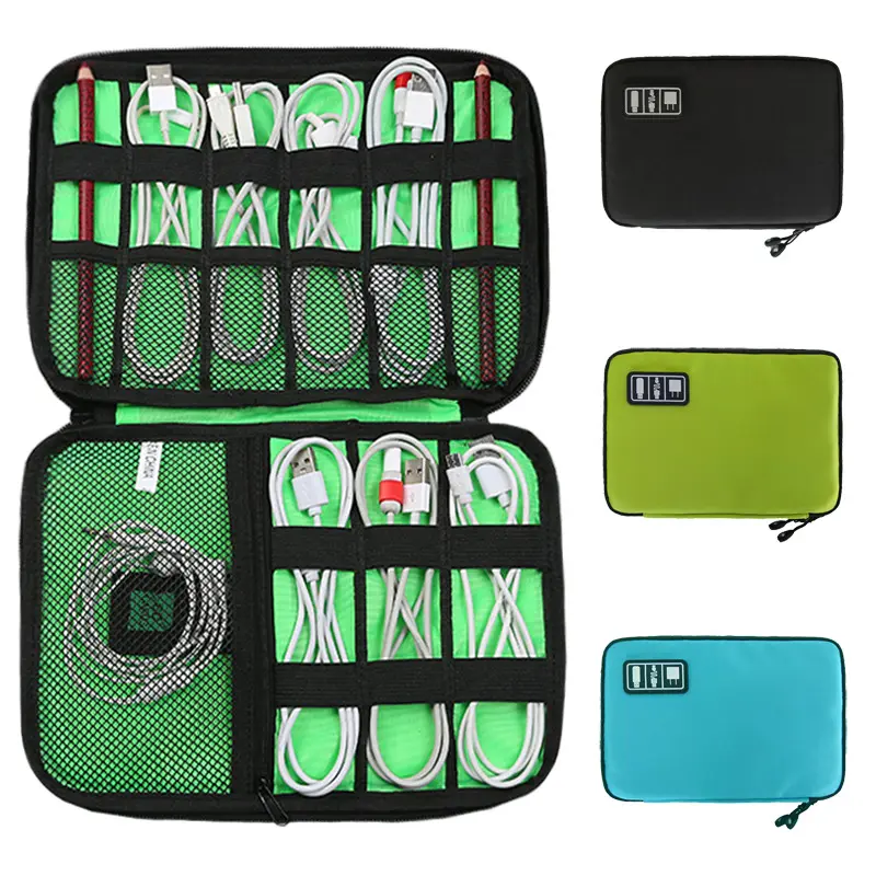 Multi-Functional Portable Charger Usb Data Cable Digital Nylon Organizer Storage Bag For Accessories Headset