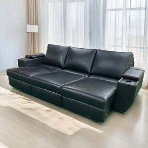 أريكة كهربائية من الجلد الطبيعي مقطعية على شكل أريكة مستقيمة قابلة للتمديد من 3 مقاعد أنيقة للعيش - Product Image 6