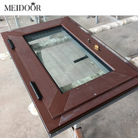 Sistema de puertas para el hogar con rotura térmica moderna, ventanas abatibles con mosquitera, ventana de aluminio gris de doble vidrio