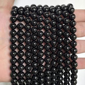高品质天然圆形光滑黑色电气石珠子DIY手链饰品制作2 3 4 6 8 10 12毫米，38厘米 - Product Image 4