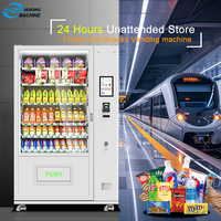 Distributeur automatique combiné en métal 10,1'' le plus vendu en Europe pour boissons et snacks, avec système de paiement par espèces, pièces, cartes et jetons, et fonction SDK