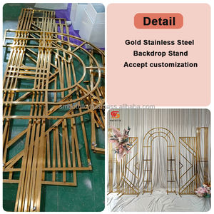 SMOOTH <b>Wedding</b> Accessories Background <b>Frame</b> Gold Stainless Steel <b>Wedding</b> Backdrop <b>Frame</b> Geometric Shape - Product Image 5