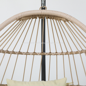 Leisure Foldable <b>Single</b> Hanging Chair Chair Indoor Outdoor Patio Garden Steel Rattan Rope <b>Swing</b> Chair - Product Image 4