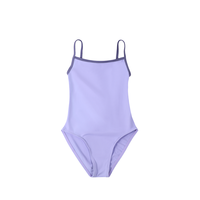Justaucorps de ballet pour filles, en nylon et élasthanne extensible, avec bretelles spaghetti et bordure colorée, idéal pour la danse et la scène