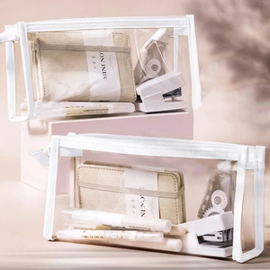 Customized logo PVC <strong>Zip</strong> Beauty case clear Makeup <strong>Pouch</strong> Transparent Travel Kit Cosmetic Bag - Product Image 1