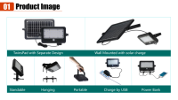 Lampes solaires LED en gros, étanches IP65, multifonctionnelles, pour la sécurité extérieure