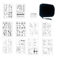 Livre de point de croix à feuilles mobiles avec kit d'aiguilles à broder, accessoire de couture DIY fait main pour tissus