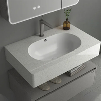 Armoire miroir intelligente sans couture moderne à un corps en acier inoxydable avec nouvelle plaque de roche pour meubles de salle de bain