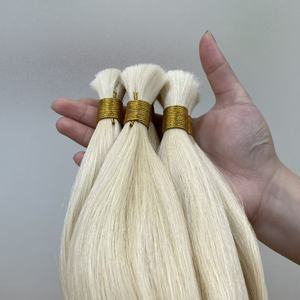 Cheveux humains en vrac double trame de qualité usine, 100% Remy, lisses, blonds, cuticules alignées, mèches Remy pour extensions - Product Image 1