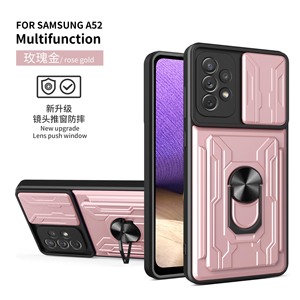 เคสโทรศัพท์แบบมีช่องใส่การ์ด พร้อมขาตั้งแบบวงแหวน สำหรับ Samsung Galaxy A52 5G ป้องกันการกระแทก สำหรับผู้ชาย ราคาขายส่ง - Product Image 3