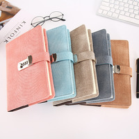 Cuaderno Creativo de Cuero PU con Candado de Combinación, Diario A5, Libreta de Bocetos, Agenda Diaria con Portaplumas y Ranuras para Tarjetas