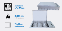 Barbecue à gaz à 3 brûleurs en acier inoxydable avec couvercle pour cuisine extérieure