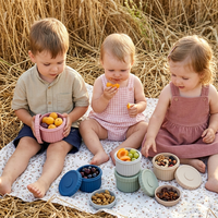 Contenedor Redondo de Silicona de Grado Alimenticio de 150 ml, Recipiente Hermético para Almacenar Alimentos, Juego de Recipientes de Silicona para Snacks de Bebé para Niños
