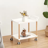Chariots en plastique pratiques de style nordique avec pieds en bois pour cuisine et salon – Offre populaire